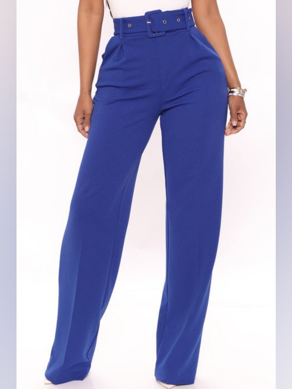 High-Waist Wide Leg Pants - Royal Blue